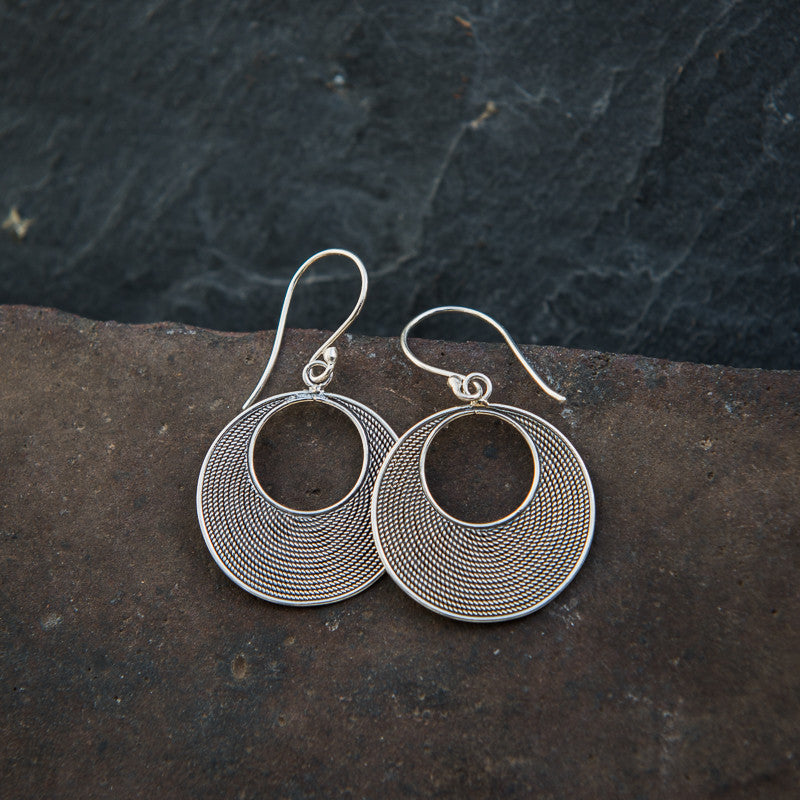 Gold Vermeil Wirework Round Drop Earrings - Beyond Biasa
