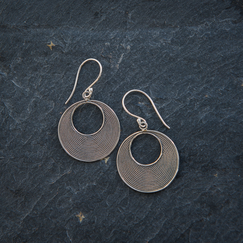 Gold Vermeil Wirework Round Drop Earrings - Beyond Biasa