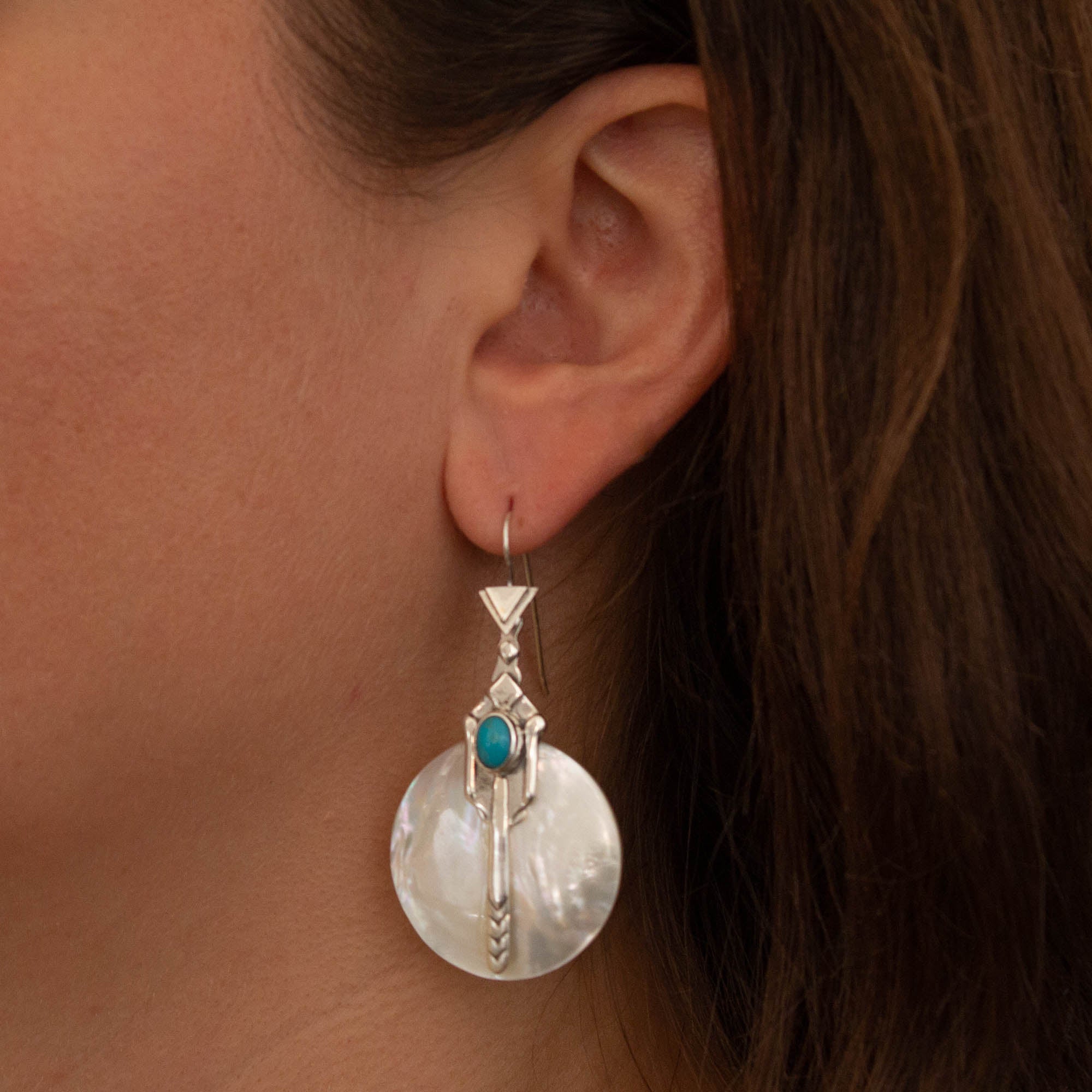 Black Onyx and Turquoise Art Deco Earrings - Beyond Biasa