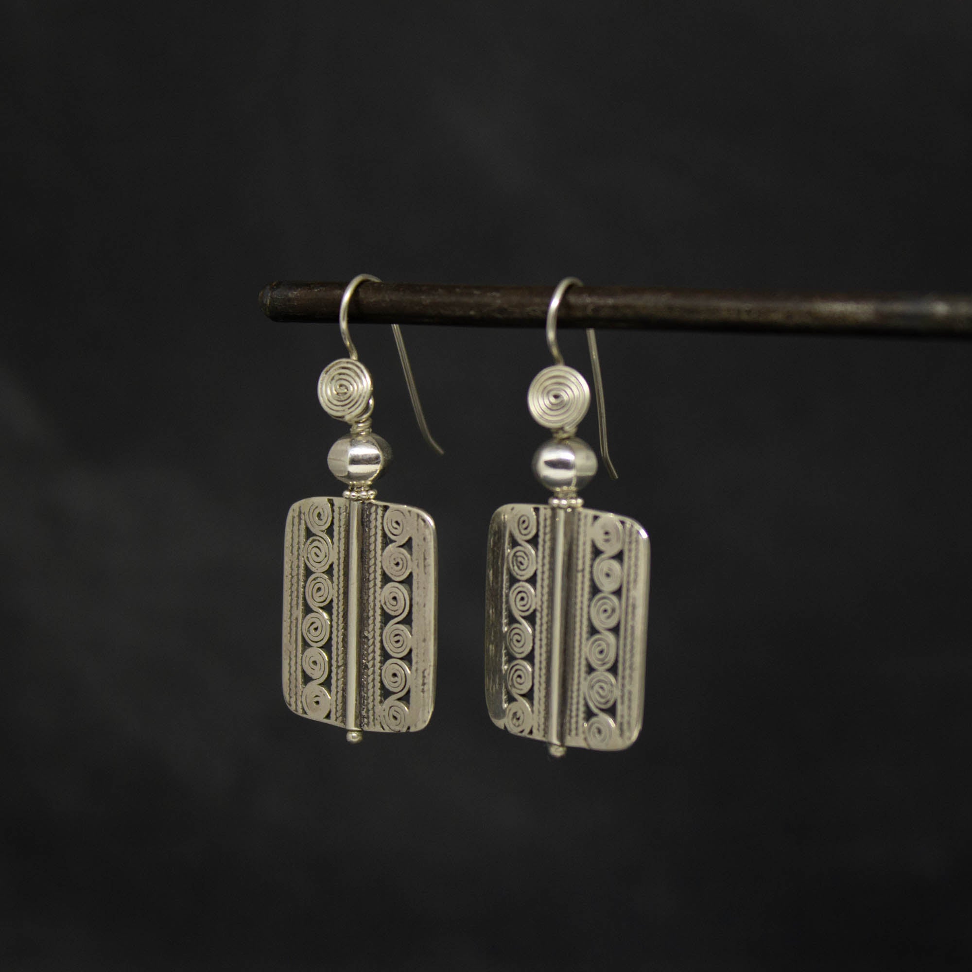 Geometric Sterling Silver Spiral Earrings - Beyond Biasa