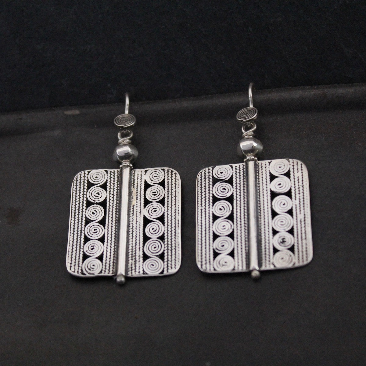 Geometric Sterling Silver Spiral Earrings - Beyond Biasa