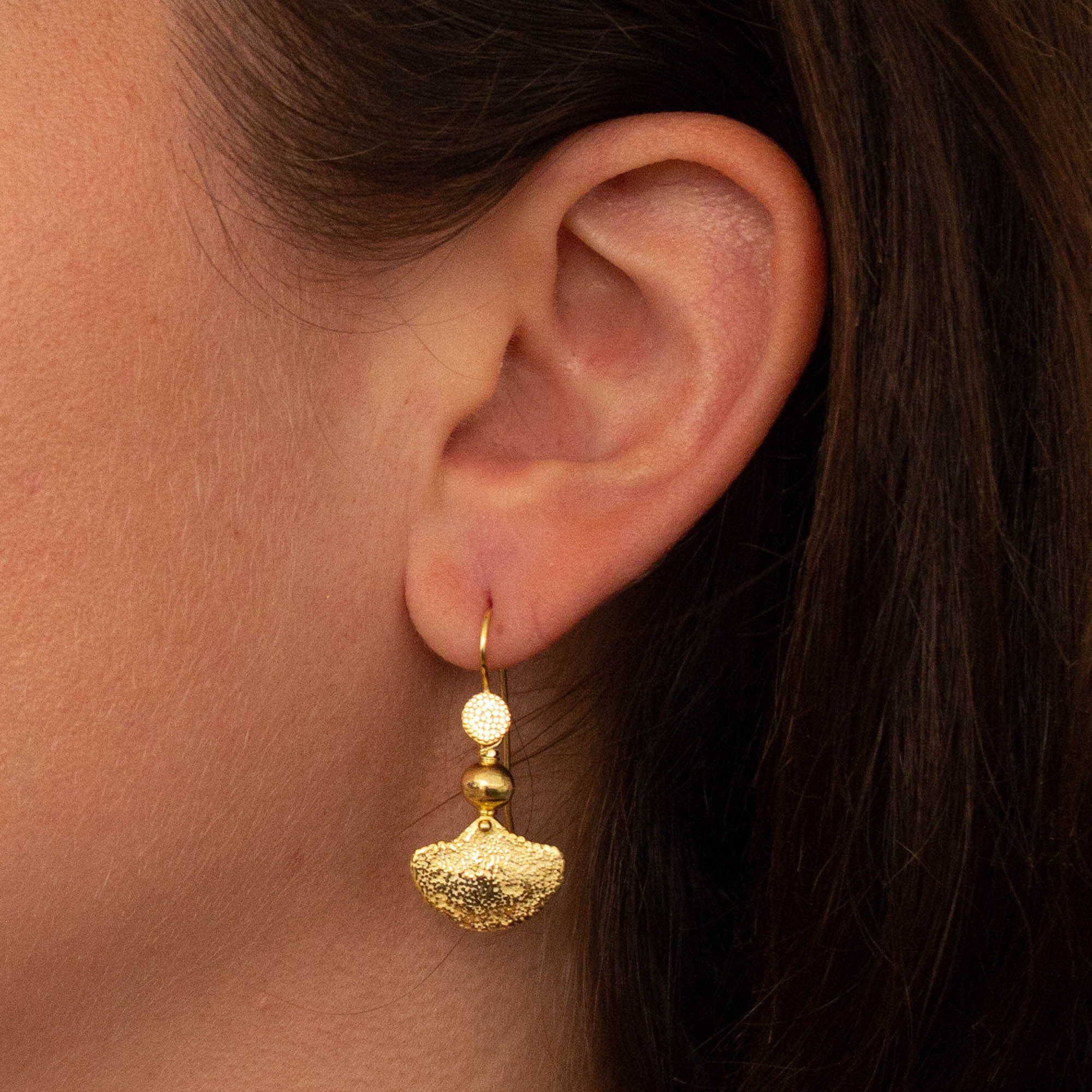 Granulation Fossil Drop Earrings - Beyond Biasa