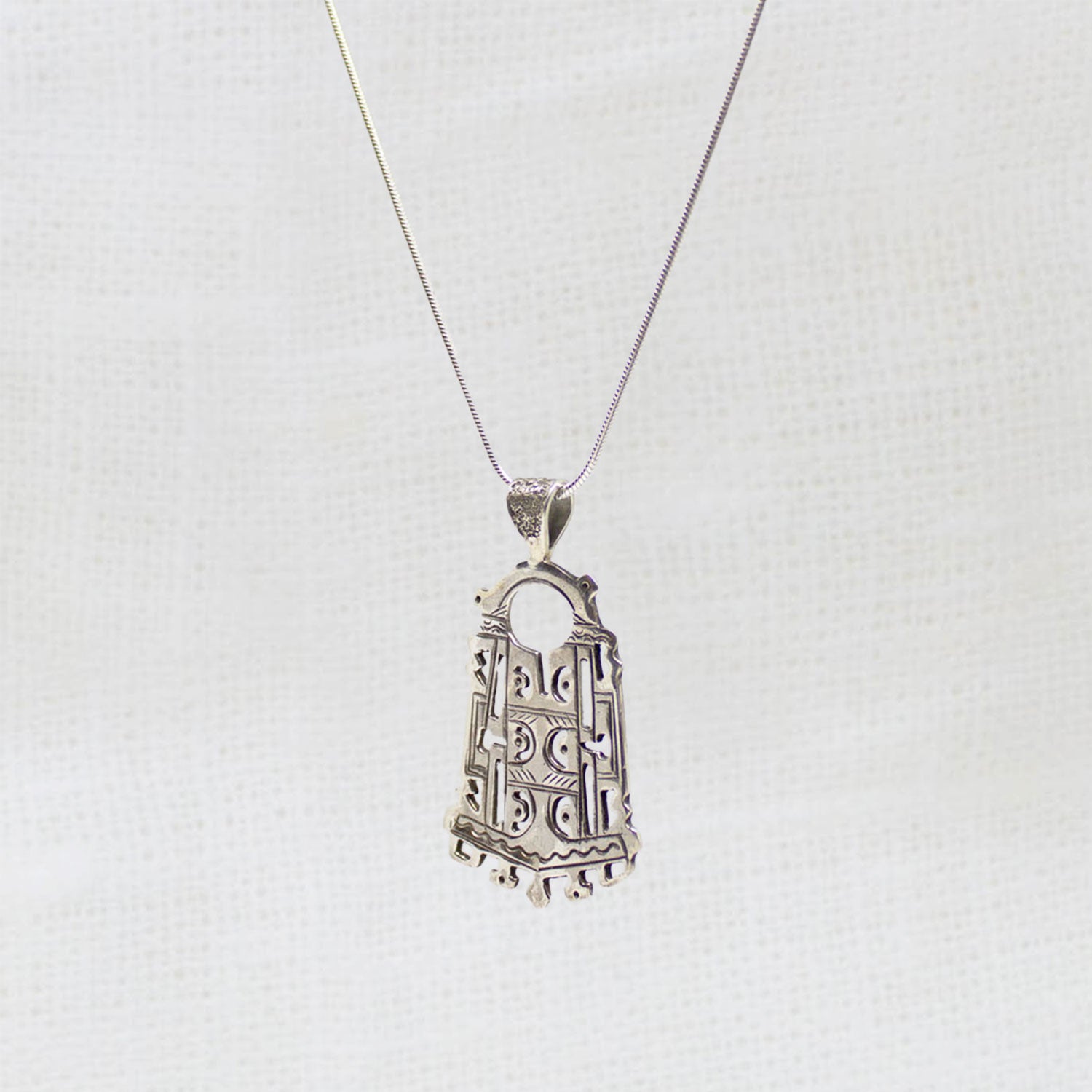 Sterling silver large statement tuareg pendant necklace - Beyond Biasa