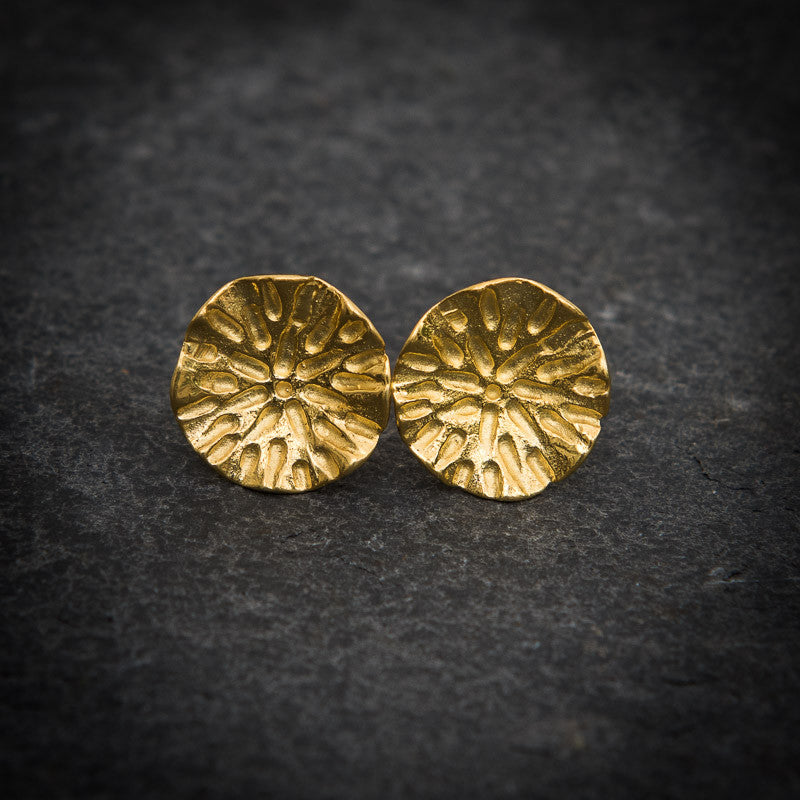 Gold Vermeil Organic Circle Stud Earrings - Beyond Biasa