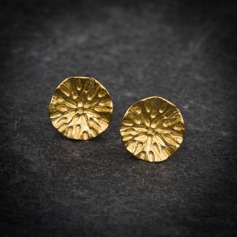 Gold Vermeil Organic Circle Stud Earrings - Beyond Biasa