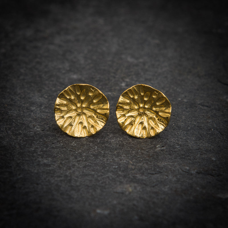 Gold Vermeil Organic Circle Stud Earrings - Beyond Biasa
