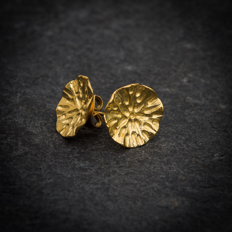 Gold Vermeil Organic Circle Stud Earrings - Beyond Biasa