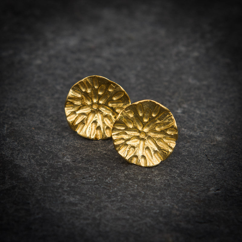 Gold Vermeil Organic Circle Stud Earrings - Beyond Biasa
