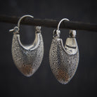 Sterling Silver Granulation Bucket Hoop Earrings - Beyond Biasa