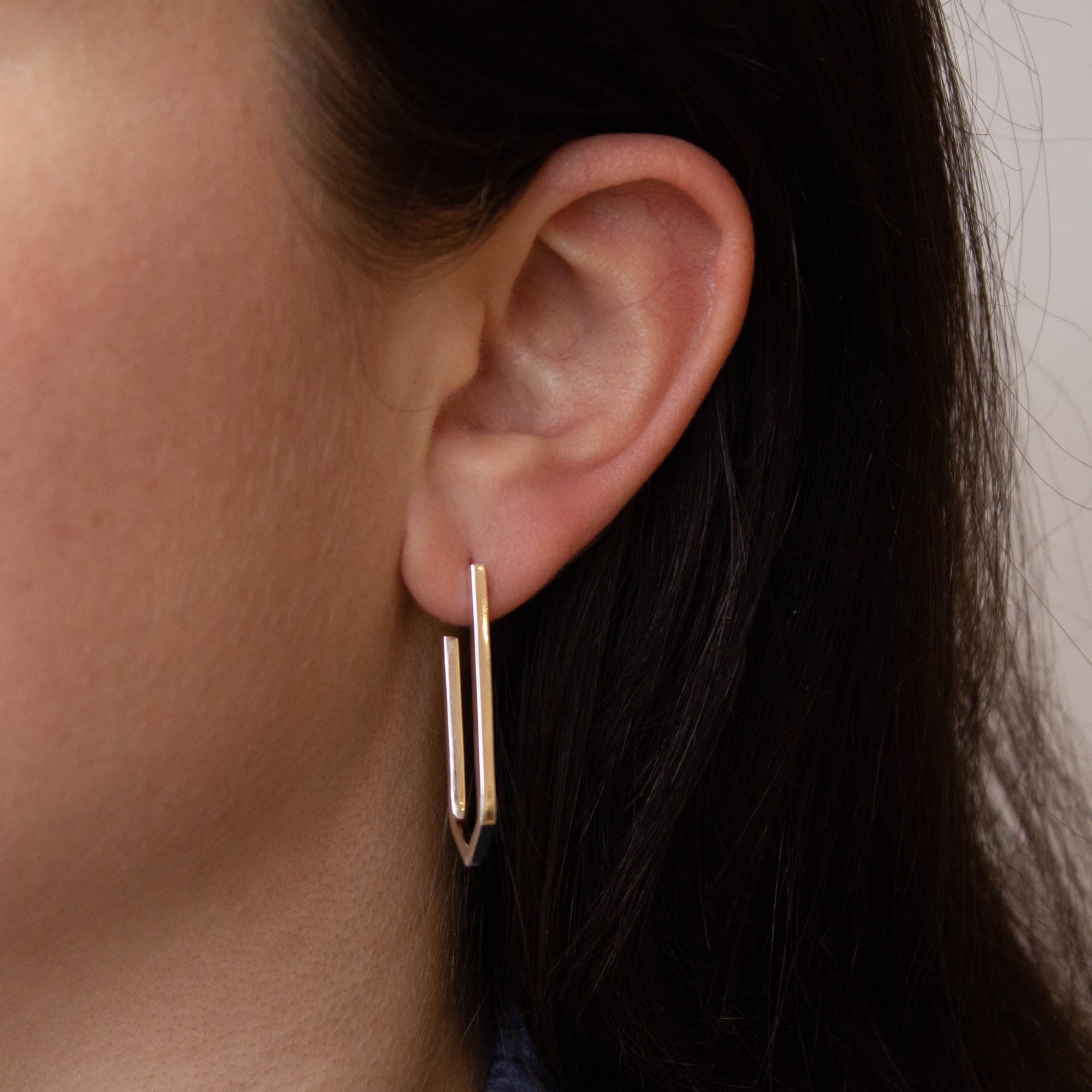 Geometric Hoop Earrings in Sterling Silver or Gold Vermeil - Beyond Biasa