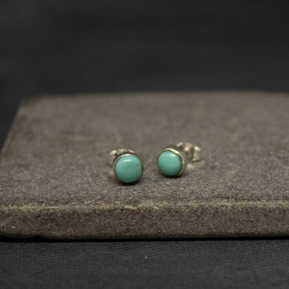 Turquoise Round Stud Earrings - Beyond Biasa