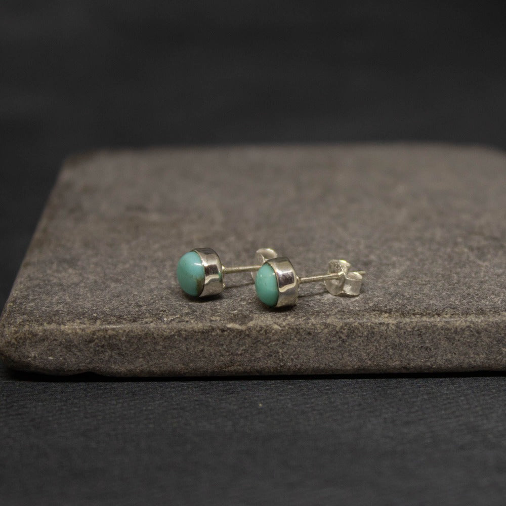 Turquoise Round Stud Earrings - Beyond Biasa