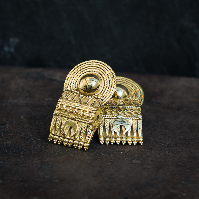 Gold Vermeil South Indian Bead Stud Earrings - Beyond Biasa