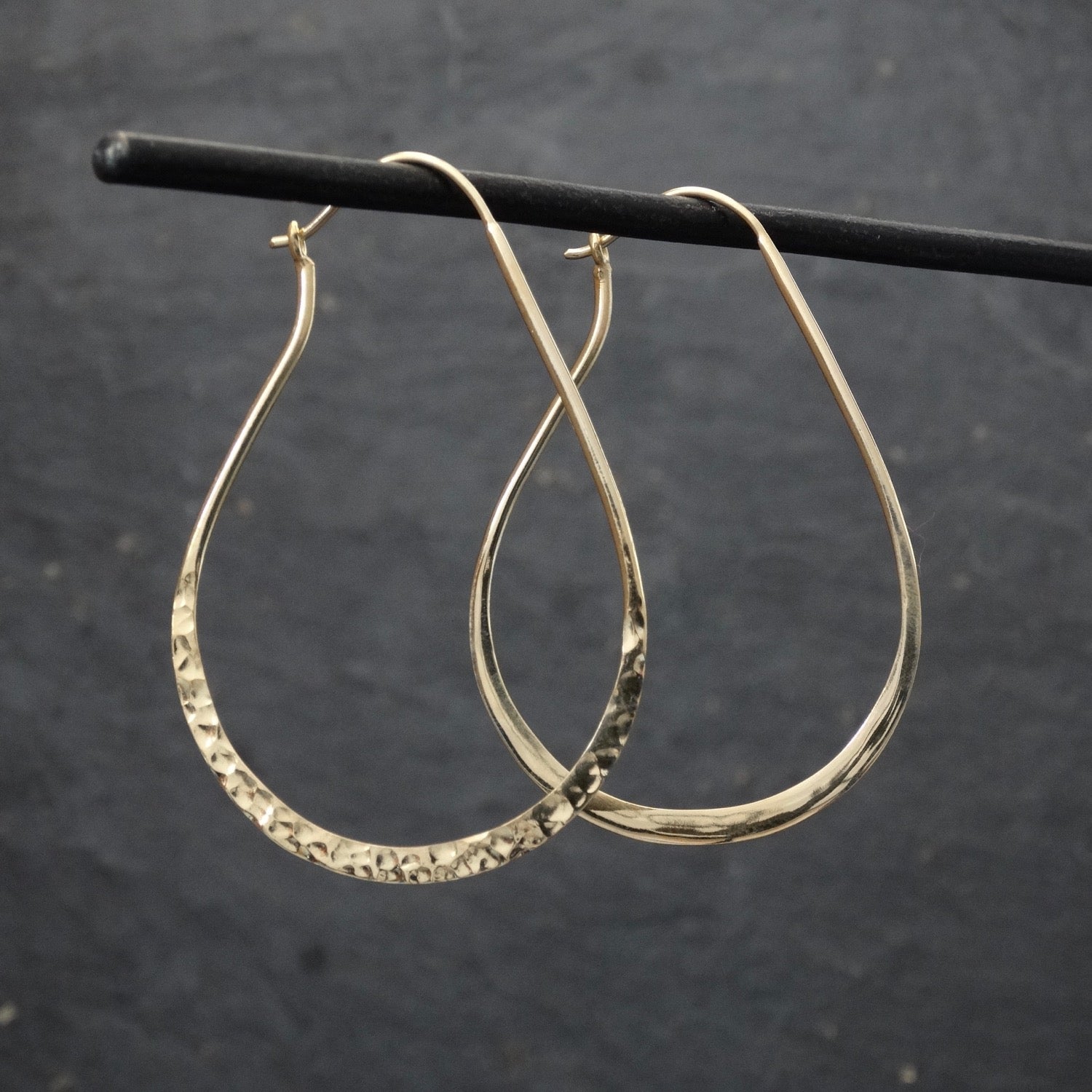 Hammered Gold Vermeil Hoop Earrings - Beyond Biasa