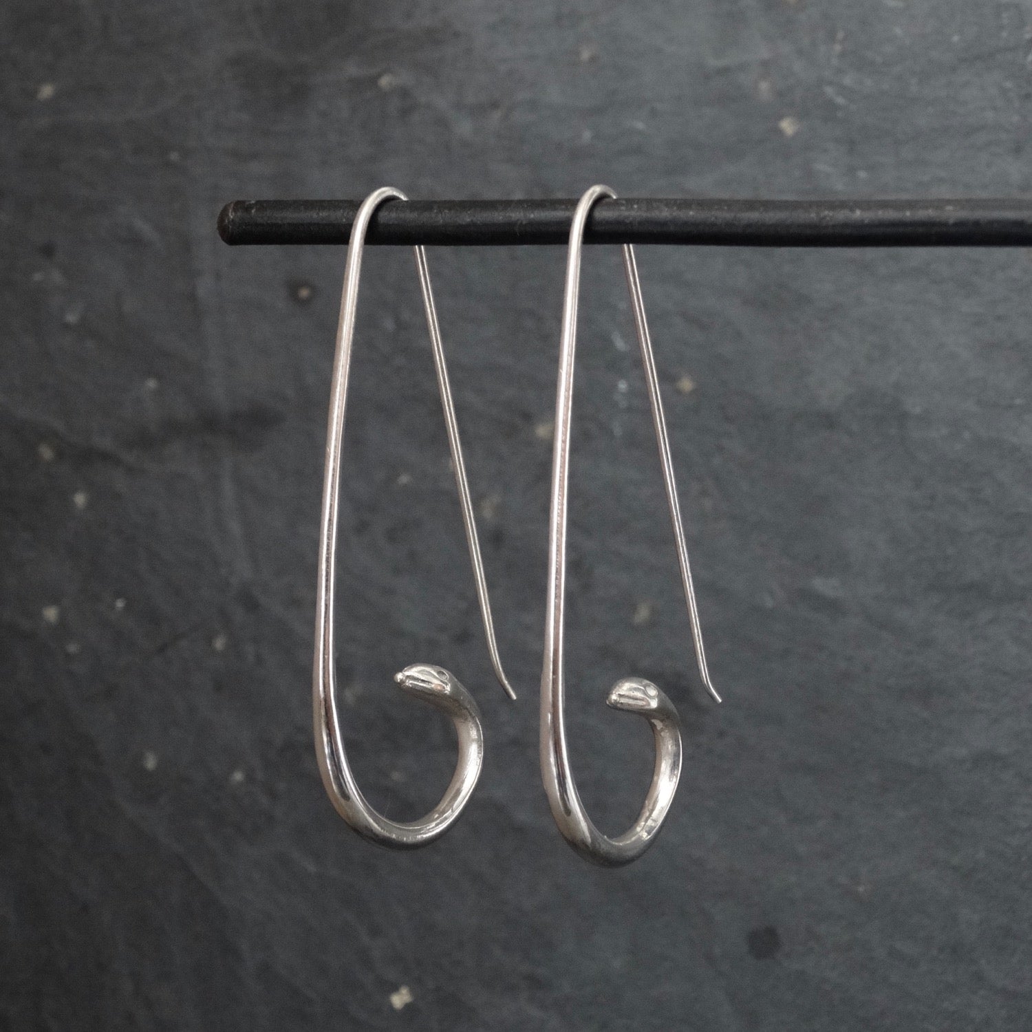 Sterling Silver Serpent Hoop Earrings - Beyond Biasa