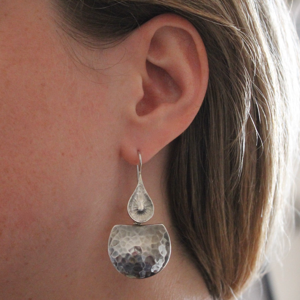 Hammered Drop Earrings - Beyond Biasa