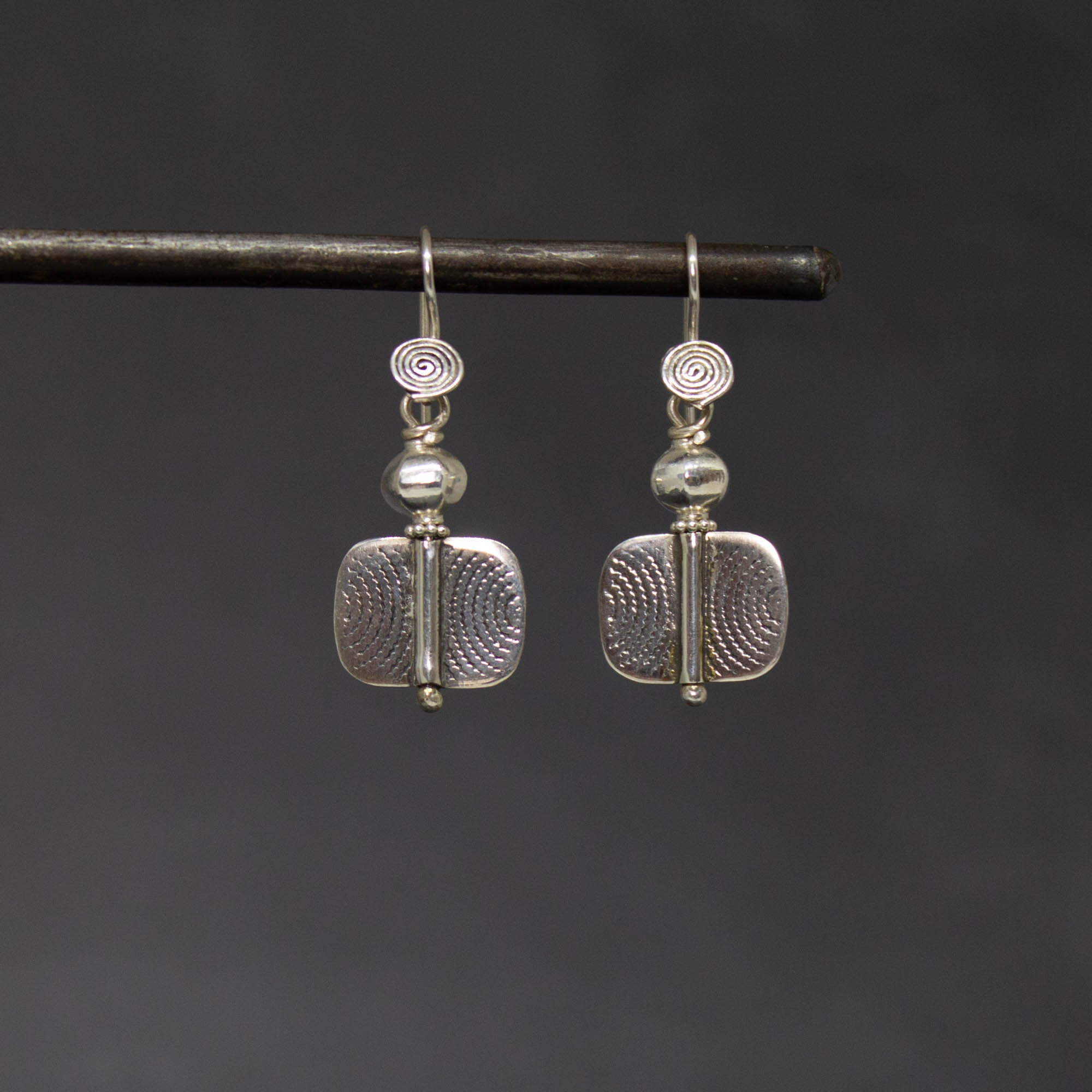 Small Geometric Silver Earrings - Beyond Biasa