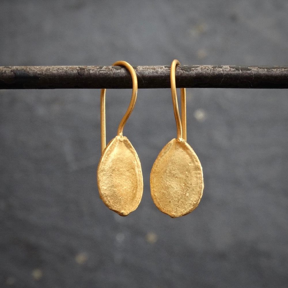 Textured Gold Vermeil Teardrop Earrings - Beyond Biasa