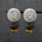 Mixed Metals Textured Disc Earrings - Beyond Biasa