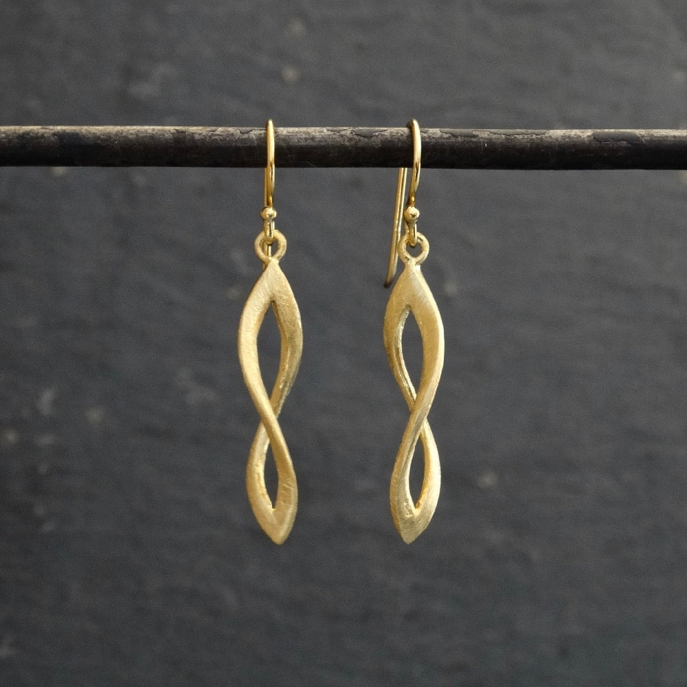 Brushed Gold Vermeil Infinity Twist Earrings - Beyond Biasa