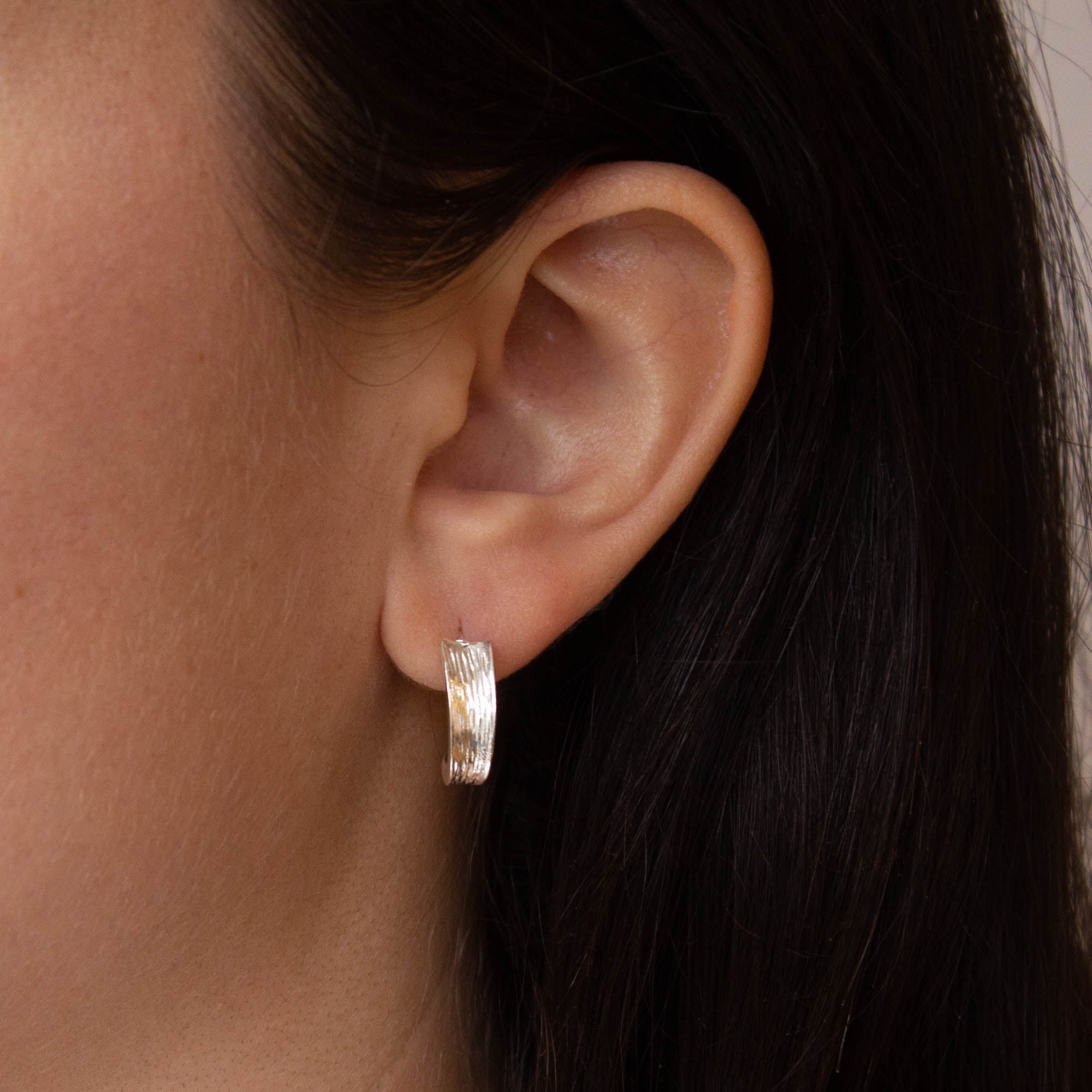 Textured Silver Stud Earrings