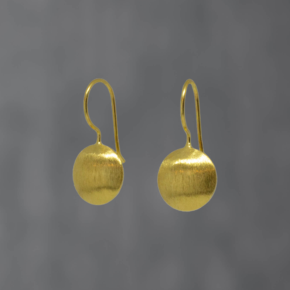 Brushed Circle Drop Earrings - Beyond Biasa