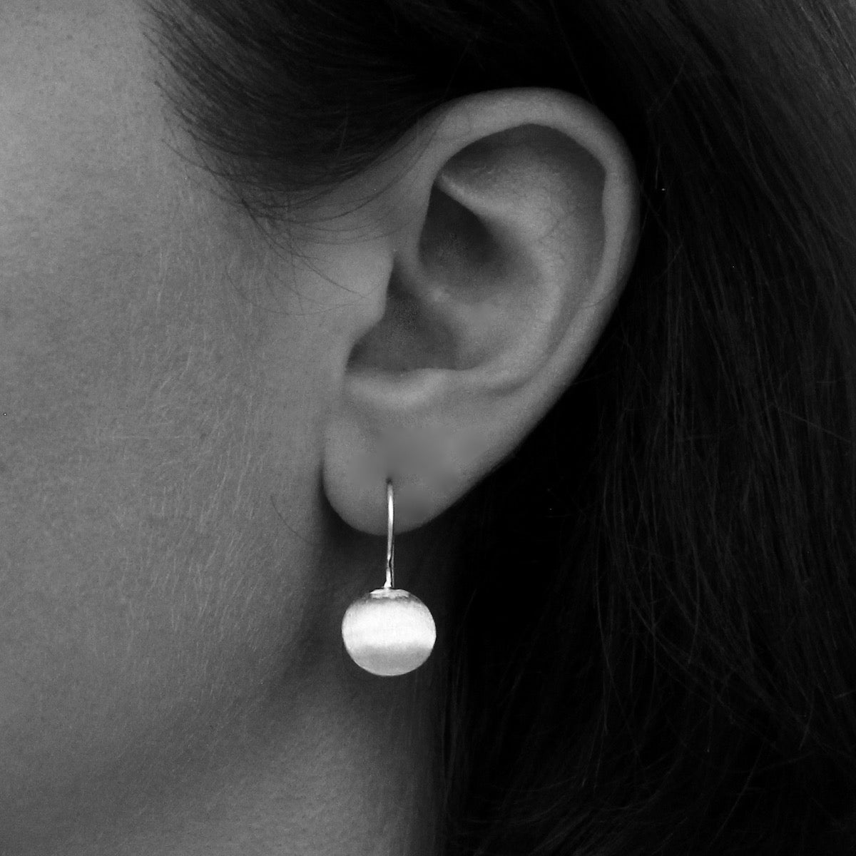 Brushed Circle Drop Earrings - Beyond Biasa