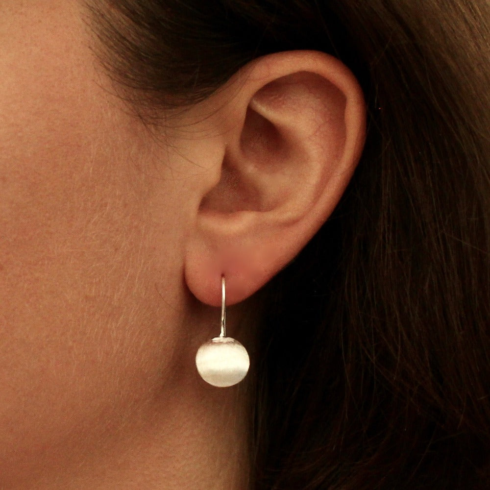 Brushed Circle Drop Earrings - Beyond Biasa