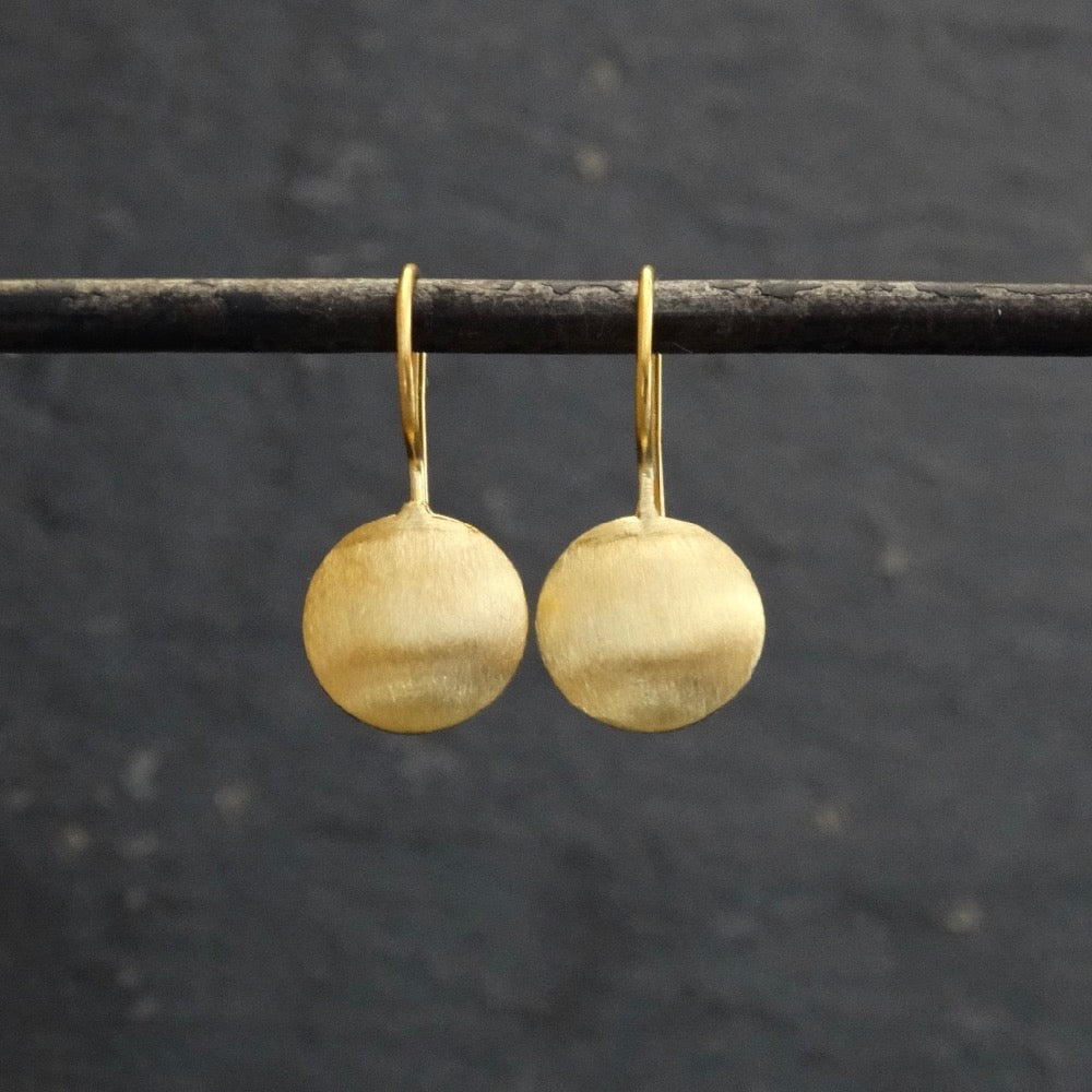 Brushed Circle Drop Earrings - Beyond Biasa