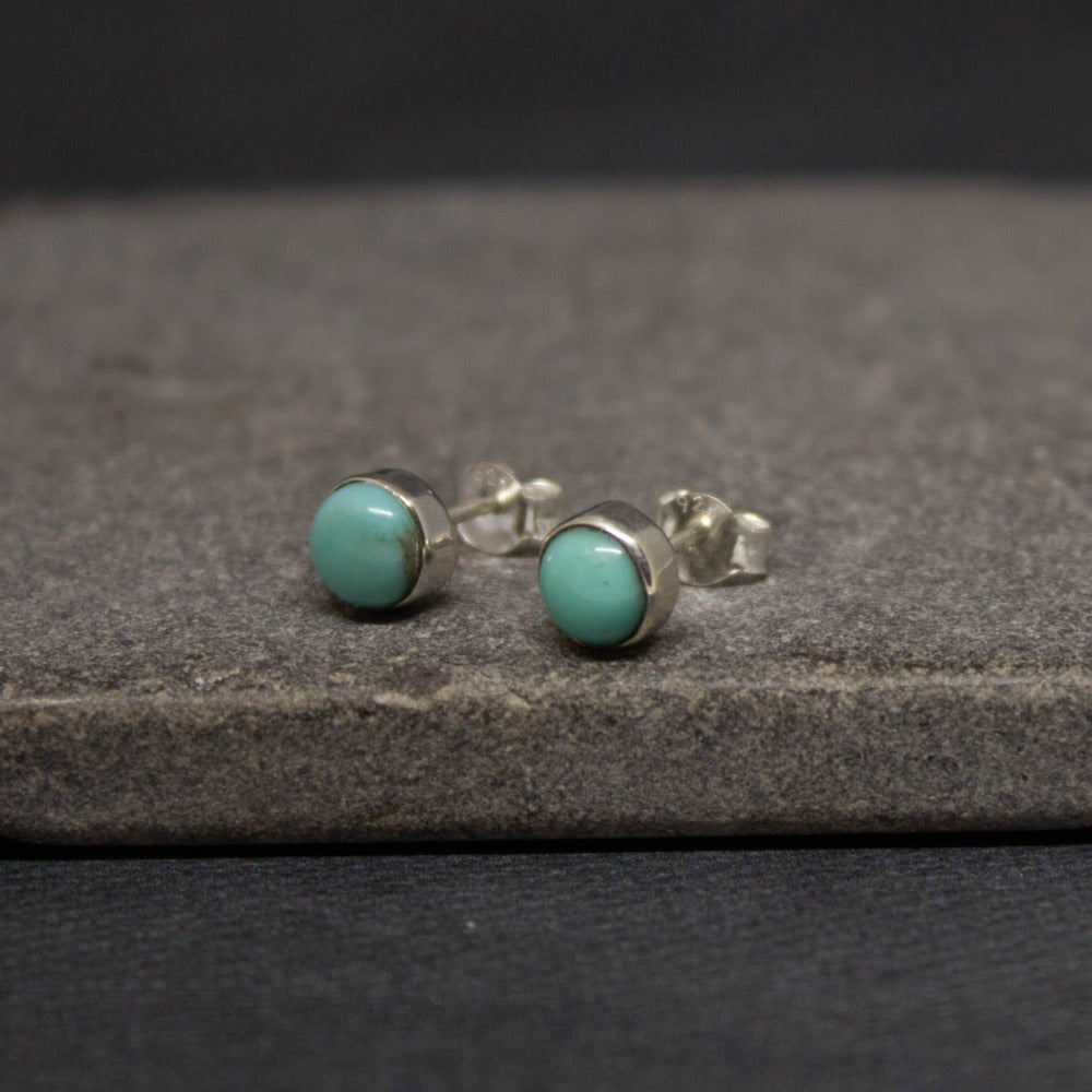 Turquoise Round Stud Earrings - Beyond Biasa