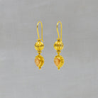 Ornate 18k gold vermeil and orange carnelian gemstone drop earrings - Beyond Biasa