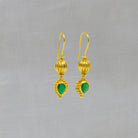 Ornate 18k gold vermeil and green onyx gemstone drop earrings - Beyond Biasa