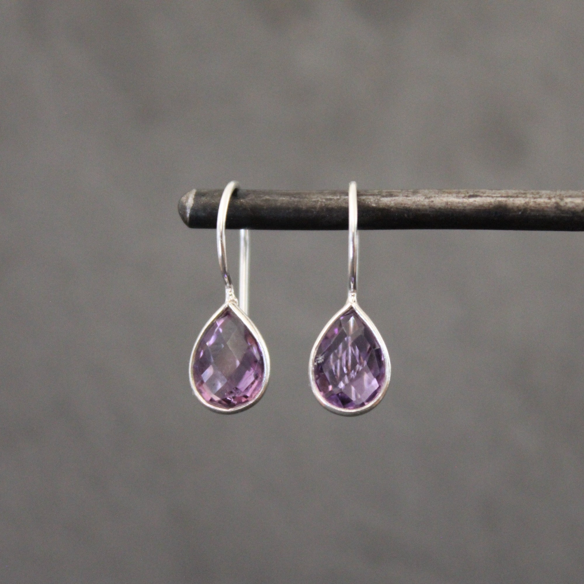 Vintage Sterling Silver 925 Amethyst store and Labradorite Earrings