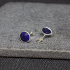 Simple gemstone everyday stud earrings, lapis lazuli and sterling silver - Beyond Biasa