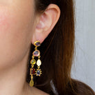 Abstract Multi Stone Gemstone Earrings in Gold Vermeil