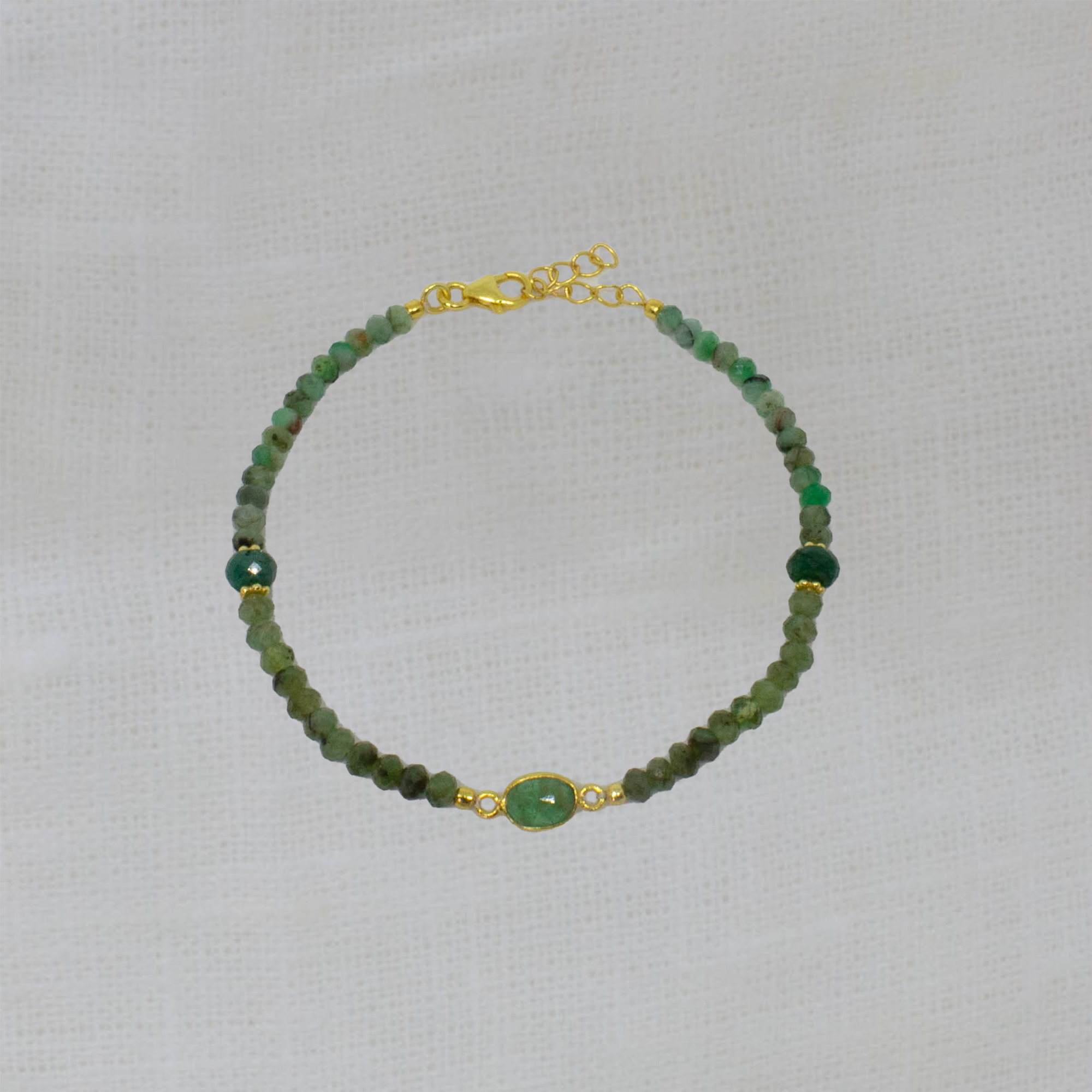 Emerald and Gold Beaded Bracelet - Beyond Biasa