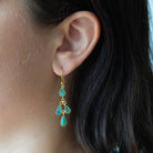 Carved Emerald and Gold Dangle Earrings - Beyond Biasa 