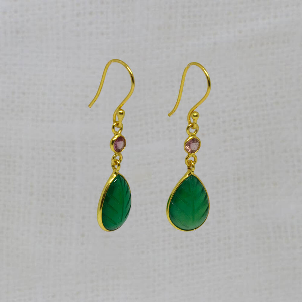 Gold Green Pearl, Tourmaline and Jade 2024 Earring in Gold Vermeil by Julleen