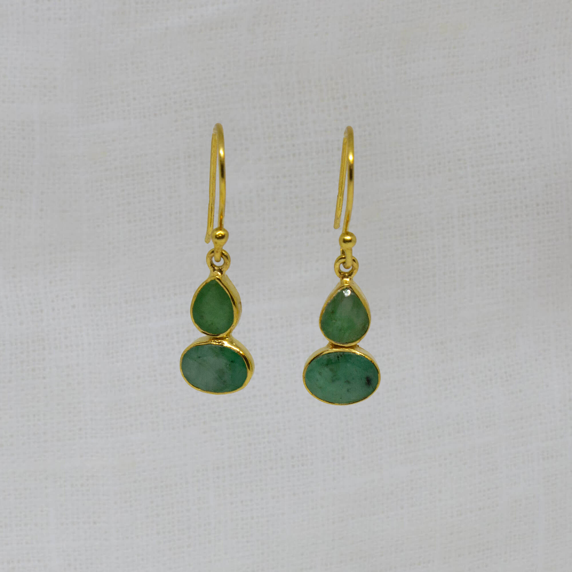 Teardrop and Oval Gemstone Earrings