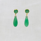 Gold vermeil green onyx briolette drop earrings