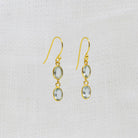 Gold vermeil blue topaz double drop earrings