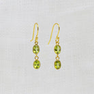 Gold vermeil peridot double drop earrings