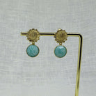 Amazonite and Sunflower gold vermeil earrings - Beyond Biasa 