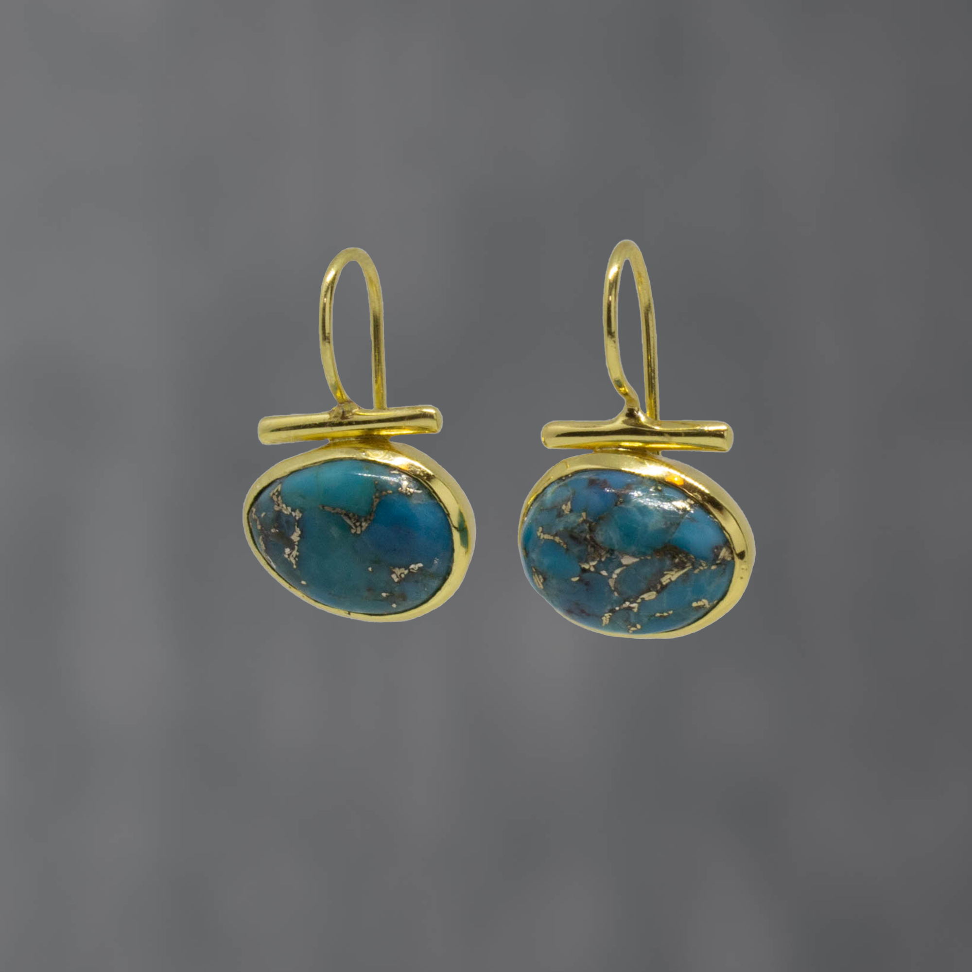 Gemstone and Gold Bar Earrings - Beyond Biasa