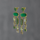 Green Onyx and Aventurine Chandelier Earrings