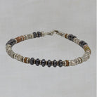 Hematite and mixed metals beaded bracelet with sterling silver, copper and brass - Beyond Biasa 