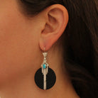 Black Onyx and Turquoise Art Deco Earrings - Beyond Biasa