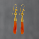 Carnelian and Granulation Drop Earrings - Beyond Biasa