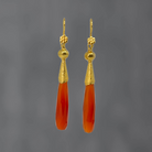 Carnelian and Granulation Drop Earrings - Beyond Biasa