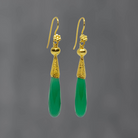 Green Onyx and Gold Granulation Earrings - Beyond Biasa